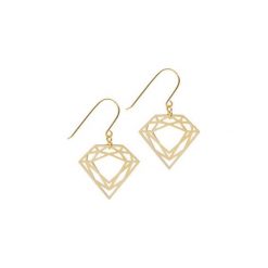 KOLCZYKI - CLASSIC DIAMOND DROP - ZŁOTY. Żółte kolczyki damskie marki Myia, złote. Za 476,00 zł.
