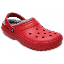 Crocs Buty Classic Lined Clog Pepper/Silver 38,5. Szare klapki damskie Crocs, w paski, sportowe, na wysokim obcasie, z paskami. W wyprzedaży za 149,00 zł.