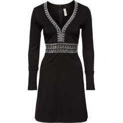 Sukienka na party bonprix czarny. Czarne sukienki balowe marki bonprix, na imprezę, z aplikacjami. Za 149,99 zł.