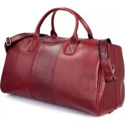GERONE Czerwona męska torba ze skóry Podróżna smooth leather. Czerwone torby podróżne marki Brødrene, ze skóry, duże. Za 699,00 zł.