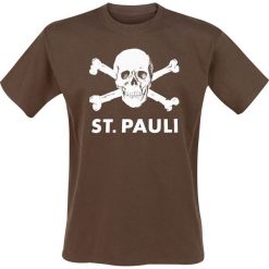 T-shirty męskie: FC St. Pauli Brown Skull T-Shirt brązowy