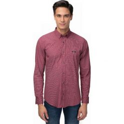 Koszula w kolorze czerwonym ze wzorem. Czerwone koszule męskie GALVANNI, xl, bez wzorów, button down, bez rękawów. W wyprzedaży za 159,95 zł.