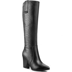 Buty zimowe damskie: Kozaki EKSBUT – 95-3802-D69/155-1G Czarny Oc