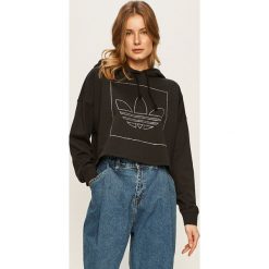 Adidas Originals - Bluza. Czarne bluzy damskie adidas Originals, z aplikacjami, z bawełny, bez rękawów, z kapturem. W wyprzedaży za 239,90 zł.