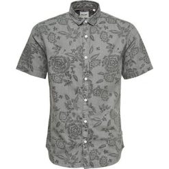 ONLY&SONS Koszula męska Trop Ss Flower Aop Denim Shirt Grey Pinstripe (rozmiar S). Szare koszule męskie Only&Sons, na wiosnę, s, bez wzorów, z denimu, bez kołnierzyka, bez rękawów. W wyprzedaży za 67,00 zł.