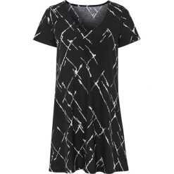 Cellbes Wzorzysta tunika dżersejowa czarny biały female czarny/biały 46/48. Czarne tuniki damskie Cellbes, na co dzień, bez wzorów, z dżerseju, eleganckie, z dekoltem w serek, z krótkim rękawem. Za 89,00 zł.