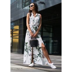 Sukienka Raven Maxi Flower OneSize. Czarne sukienki damskie Ligari Dresses, na lato, s, w paski, z bawełny, bez kołnierzyka, z długim rękawem, długie, maxi. Za 119,99 zł.