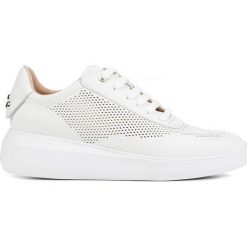 Geox - Buty. Białe buty sportowe damskie Geox, bez wzorów, ze skóry, sportowe. Za 539,90 zł.