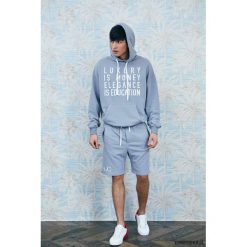 Szara bluza męska oversize LUXURY. Szare bluzy męskie Pakamera, m, z aplikacjami, z kapturem, bez rękawów, z kapturem. Za 379,00 zł.