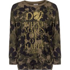 Bluza DEHA EASY. Zielone bluzy damskie Deha, na jesień, z nadrukiem, z bawełny. W wyprzedaży za 382,00 zł.