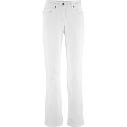 Dżinsy "authentic-stretch" BOOTCUT bonprix biały. Białe jeansy damskie bonprix, z jeansu. Za 79,99 zł.