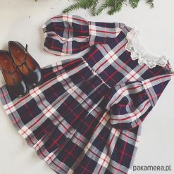 Sukienka Vasilisa krata. Szare sukienki dziewczęce marki Pakamera, z bawełny. Za 249,00 zł.