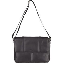 Skórzana torebka w kolorze czarnym - 37 x 26 x 7 cm. Czarne torby męskie na ramię marki Bloomsbury, w paski, ze skóry. W wyprzedaży za 337,95 zł.