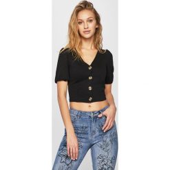 Tally Weijl - Top. Czarne bluzki damskie TALLY WEIJL, s, bez wzorów, z elastanu, bez kołnierzyka. W wyprzedaży za 69,90 zł.