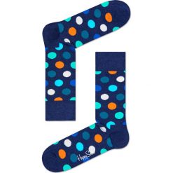 Happy Socks - Skarpety Big Dot. Niebieskie skarpetki męskie Happy Socks, bez wzorów, z elastanu. W wyprzedaży za 29,90 zł.