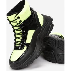 Limonkowe Sneakersy Masson. Czarne sneakersy damskie Born2be, z lakierowanej skóry. Za 109,99 zł.
