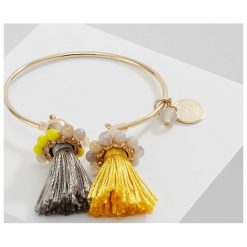 Bransoletki damskie: Anton Heunis THIN TASSEL CUFF BRACELET Bransoletka yellow/grey