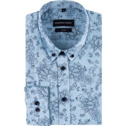 Koszula SIMONE slim KDNS000517. Niebieskie koszule męskie na spinki marki Giacomo Conti, m, w kwiaty, z bawełny, button down. Za 169,00 zł.