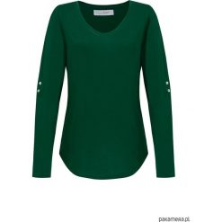 Bluzka HALO TU BAZA zielony. Zielone bluzki damskie Pakamera, bez wzorów, z bawełny, bez kołnierzyka, bez rękawów. Za 155,00 zł.
