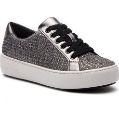 Sneakersy MICHAEL MICHAEL KORS - Poppy Lace Up 43F8POFS2D Blk/Silver. Szare półbuty damskie MICHAEL Michael Kors, na co dzień, bez wzorów, ze skóry ekologicznej, bez obcasa, na płaskiej podeszwie, bez zapięcia. W wyprzedaży za 429,00 zł.