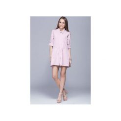 Luźna sukienka z asymetrycznym dołem róż H005. Zielone sukienki damskie marki Harmony, na co dzień, xl, bez wzorów, z materiału, z asymetrycznym kołnierzem, bez rękawów, mini, asymetryczne. Za 129,00 zł.