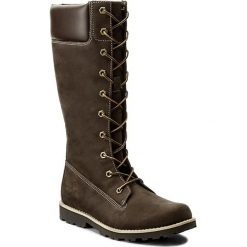 Kozaki TIMBERLAND - Asphltrl Cls Tall 83982 Dark Brown. Brązowe buty zimowe damskie marki Timberland, z gumy, przed kolano, na wysokim obcasie. W wyprzedaży za 409,00 zł.