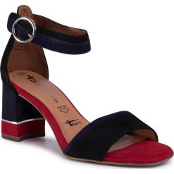 Sandały TAMARIS - 1-28379-24 Blk Suede Comb 040. Czarne klapki damskie Tamaris, bez wzorów, ze skóry, bez obcasa, na obcasie. Za 279,00 zł.