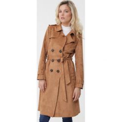 Camelowy Płaszcz Chaya. Płaszcze damskie Born2be, xl, bez wzorów, z zamszu, klasyczne, długie. Za 169,99 zł.