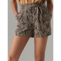 Szorty paperbag w wężowy wzór - Brązowy. Pomarańczowe szorty damskie Mohito, bez wzorów. Za 119,99 zł.