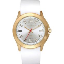 Zegarek kwarcowy w kolorze biało-złotym. Białe, analogowe zegarki damskie Metropolitan, Smithfield, Crystal Deluxe & Co., złote. W wyprzedaży za 60,95 zł.