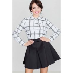 Czarna Rozkloszowana Mini Spódnica z Szeroką Plisą. Czarne spódniczki marki Molly.pl, xl, w paski, eleganckie, mini. Za 115,90 zł.
