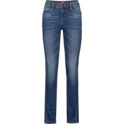 Dżinsy "authentik-stretch", krótsze nogawki SLIM bonprix niebieski. Niebieskie jeansy damskie slim marki bonprix. Za 89,99 zł.