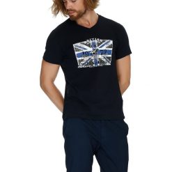 T-shirty męskie z nadrukiem: T-shirt w kolorze ciemnoniebieskim