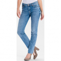 Dżinsy "Anya" - Slim fit - w kolorze błękitnym. Niebieskie spodnie z wysokim stanem marki Cross Jeans, z aplikacjami. W wyprzedaży za 136,95 zł.