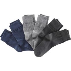 Skarpetki (6 par), kolorowe bonprix czarny + ciemnoniebieski + ciemnoszary. Czarne skarpetki męskie marki bonprix, w kolorowe wzory. Za 49,99 zł.