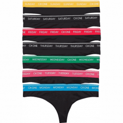 Calvin Klein stringi damskie 7 pack QF5937E Thong 7PK L czarne. Czarne stringi damskie Calvin Klein, l, bez wzorów. W wyprzedaży za 219,00 zł.