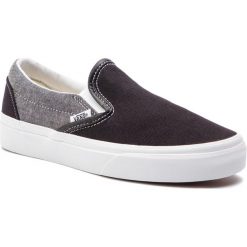 Tenisówki VANS - Classic Slip-On VN0A38F7VJ61 (Chambray) Canvas Black/T. Szare półbuty damskie Vans, bez wzorów, z gumy, bez zapięcia. W wyprzedaży za 209,00 zł.