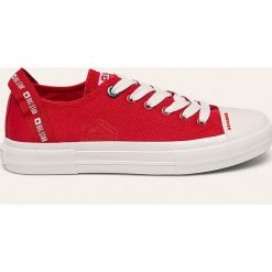Big Star - Tenisówki. Czerwone trampki i tenisówki damskie BIG STAR, bez wzorów, z gumy, na sznurówki. Za 109,90 zł.