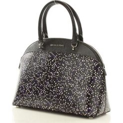 Oryginalny kuferek satchel w gwiazdki MICHAEL KORS PURPLE. Fioletowe kuferki damskie marki Michael Kors, w paski, ze skóry, na ramię. Za 1299,00 zł.