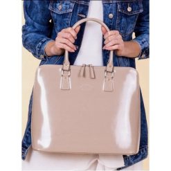 TOREBKA DAMSKA SKÓRZANA TORBA SHOPPER BAG SKÓRA NATURALNA. Szare torebki klasyczne damskie ROVICKY, w paski, ze skóry, eleganckie, na ramię, duże, bez dodatków. Za 349,90 zł.