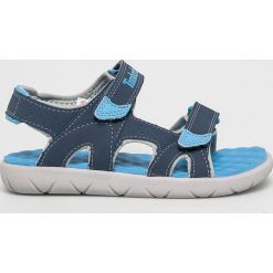 Timberland - Sandały dziecięce. Niebieskie sandały chłopięce Timberland, z materiału, bez zapięcia. W wyprzedaży za 139,90 zł.