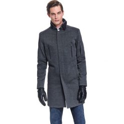 Płaszcz ze stójką. Szare płaszcze męskie na zimę, xl, z jeansu, eleganckie. W wyprzedaży za 149,99 zł.