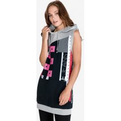 Versace Jeans Bluza Czarny Szary. Szare bluzy damskie Versace Jeans, xs, bez wzorów, z bawełny, bez rękawów, bez kaptura. Za 1325,95 zł.