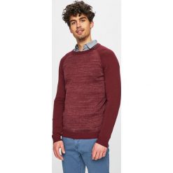 Jack & Jones - Sweter. Brązowe swetry męskie Jack & Jones, s, bez wzorów, z bawełny, z okrągłym kołnierzem, bez kaptura. W wyprzedaży za 79,90 zł.