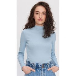 Bluzka z półgolfem basic - Niebieski. Niebieskie bluzki damskie House, s, bez wzorów, bez kołnierzyka, bez rękawów. Za 49,99 zł.