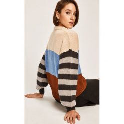 Answear - Sweter. Niebieskie swetry damskie ANSWEAR, s, bez wzorów, z dzianiny, bez rękawów, bez kaptura. W wyprzedaży za 59,90 zł.