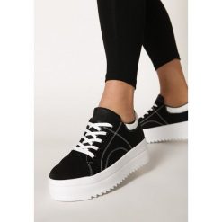 Czarne Trampki Adkins. Czarne trampki i tenisówki damskie Born2be, z jeansu, na sznurówki. Za 79,99 zł.