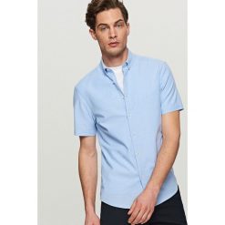 Koszule męskie: Gładka koszula slim fit – Niebieski