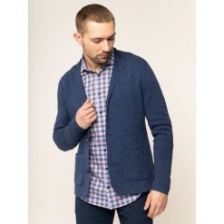 Kardigan Tommy Hilfiger Tailored Single TT0TT06185. Niebieskie swetry męskie Tommy Hilfiger Tailored, xxl, bez wzorów, z bawełny, bez kołnierzyka, bez kaptura. W wyprzedaży za 319,00 zł.