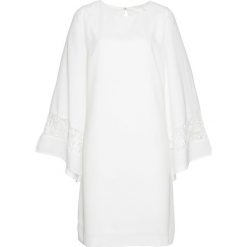 Sukienki: Sukienka kaftan z koronką bonprix biel wełny